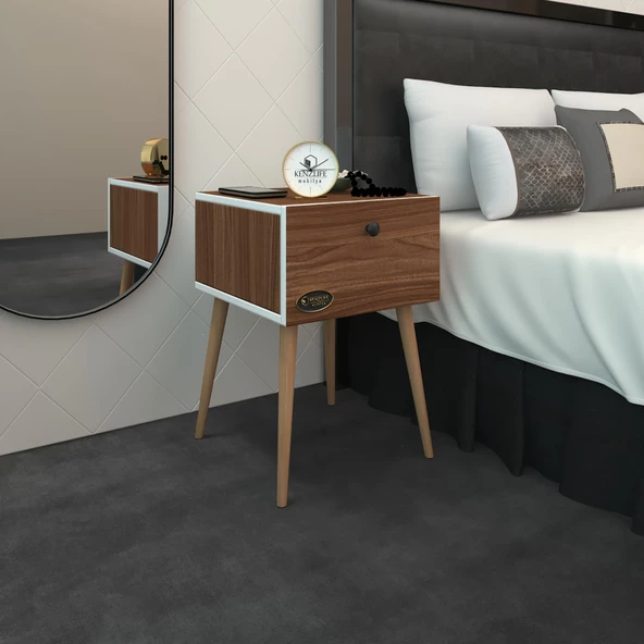 Kenzlife komodin tora cvz 60*39*39 komidin ahşap ayaklı kitaplık ayakkabılık kapaklı arkalıklı ürün görseli 1