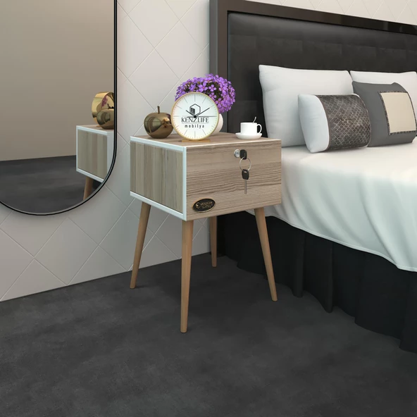 Kenzlife komodin kazuki crd 60*39*39 komidin ahşap ayaklı kitaplık ayakkabılık kapaklı arkalıklı ürün görseli 1