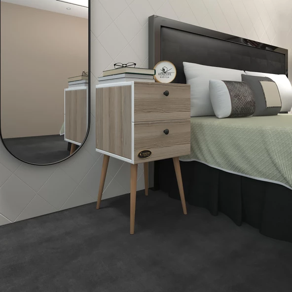 Kenzlife komodin hanami crd 74*39*39 komidin ahşap ayaklı kitaplık ayakkabılık kapaklı arkalıklı ürün görseli 1