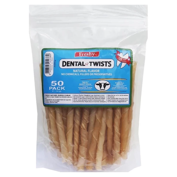 Freshy Dental Burgu Köpek 50'li Paket - 13 cm ürün görseli 1