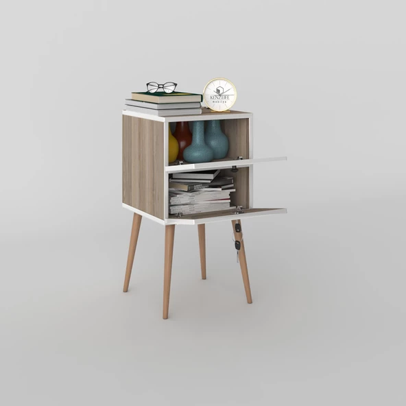 Kenzlife komodin kilitli sakura crd 74*39*39 komidin ahşap ayaklı kitaplık ayakkabılık kapaklı arkalıklı ürün görseli 1