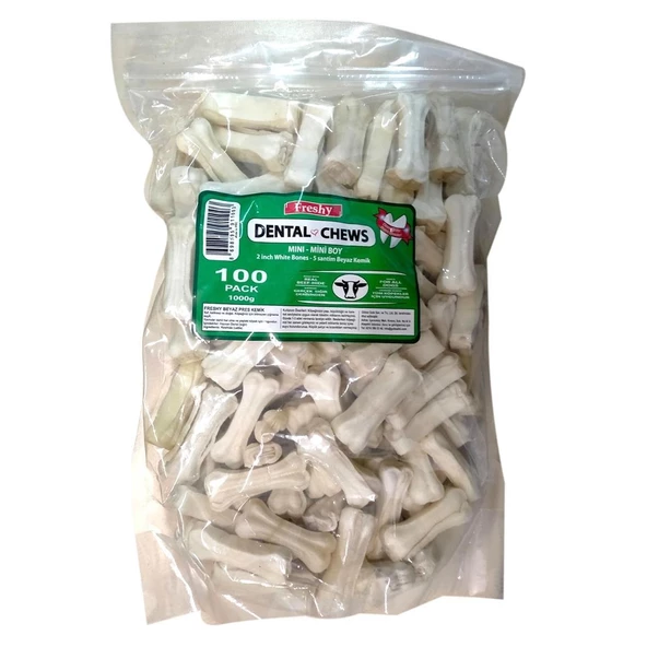 Freshy Beyaz Dental Kemik 5 cm 100 Adet ürün görseli 1