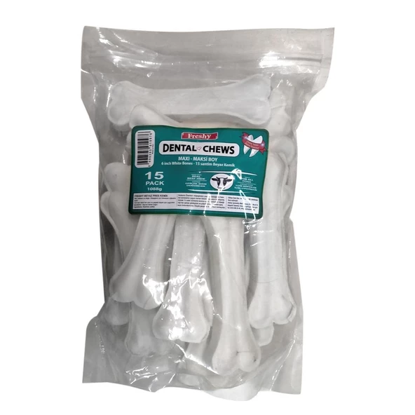 Freshy Köpekler İçin Beyaz Dental Kemik 15 cm 15 Adet ürün görseli 1