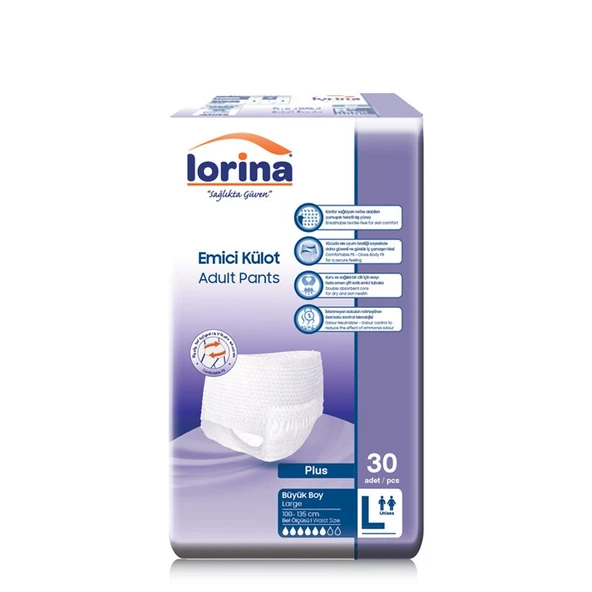 Lorina Emici Külot Büyük Boy L 30'lu 2 Adet Hasta Bezi ürün görseli 1