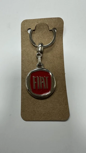 Fiat Kırmızı Logolu Metal Otomobil Anahtarlığı 1 ADET kemer susturucu hediyeli 1 adet ürün görseli 1