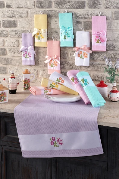Fushia Mutfak Havlusu, Peçete-Renkli 40*60  6 lı pk karışık renk ürün görseli 1