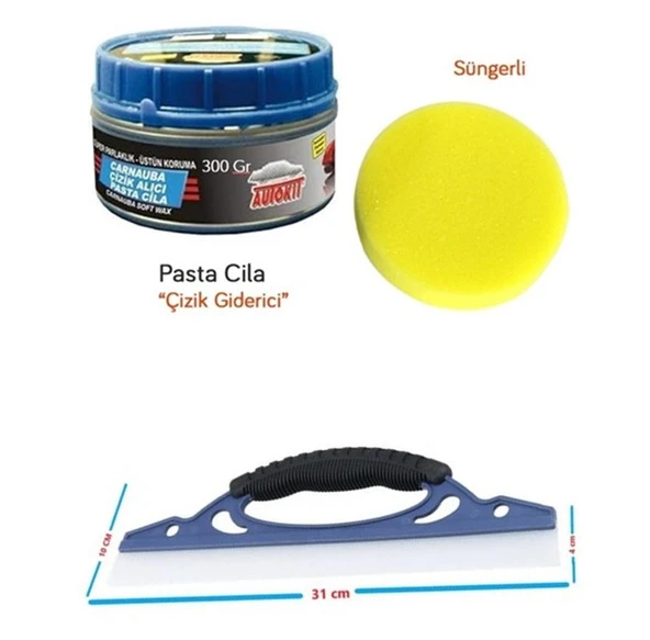 Çizik Giderici Parlatıcı Pasta Cila Süngerli + Oto Cam Sil Çekçek ürün görseli 1