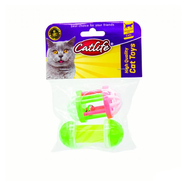 202471 Catlife Plastik Zilli Top Kedi Oyuncağı 2li ürün görseli 1