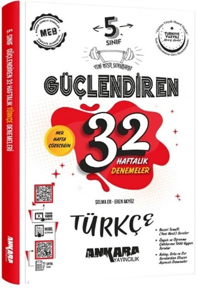 5. Sınıf Türkçe Güçlendiren 32 Haftalık Denemeleri Ankara Yayıncılık ürün görseli 1