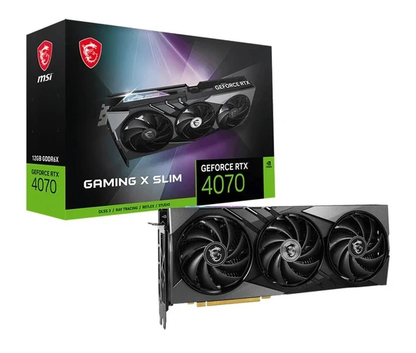 MSI GeForce RTX 4070 GAMING X SLIM 12G 12GB GDDR6X 192Bit DX12 Gaming (Oyuncu) Ekran Kartı ürün görseli 1