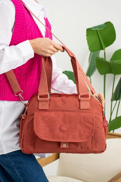 Klinkır Omuz Çantası Çok Cepli Hafif Kumaş Çapraz Postacı Çanta 30*25 Cm Günlük Kullanıma Uygun ürün görseli 1