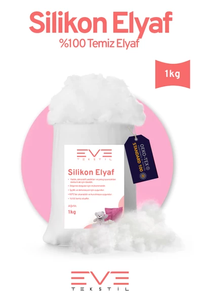 Yastık Yorgan Oyuncak Dolum Malzemesi Antialerjik Yapışmaz 1.Kalite %100 Temiz Silikon Elyaf 500 Gr ürün görseli 1