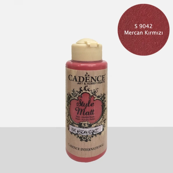 STYLE MAT AKRİLİK BOYA S-9042 MERCAN KIRMIZI 120ML ürün görseli 1