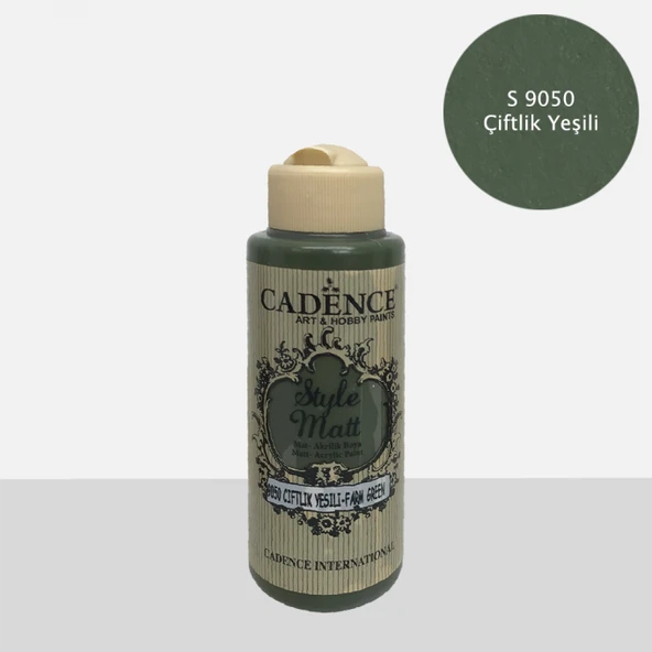 STYLE MAT AKRİLİK BOYA S-9050 ÇİFTLİK YEŞİLİ 120ML ürün görseli 1