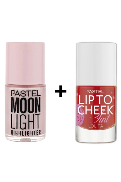 Pastel Likit Aydınlatıcı Moonlight Highlighter No 100 ve Pastel Lip To Cheek Tint Lolita Ruj ve Allık ürün görseli 1