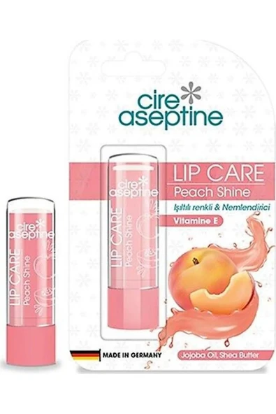 Cire Aseptine Lip Care Peach Shine Nemlendirici Işıltılı Dudak Bakım Kremi ürün görseli 1