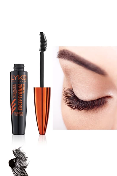 LYKD Exceptional Yelpaze Etkili ve Fan Effect & Curl Maskara Kıvrım Veren Maskara 100 Black ürün görseli 1