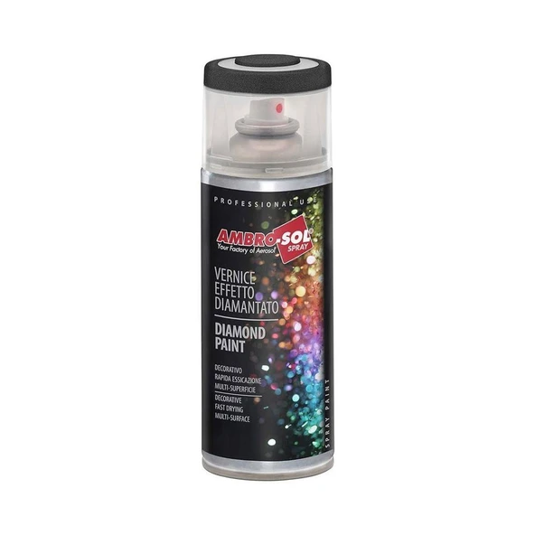 Ambro-Sol Pırlanta Efekt Sprey Boya 400ml  MetalikSiyah ürün görseli 1