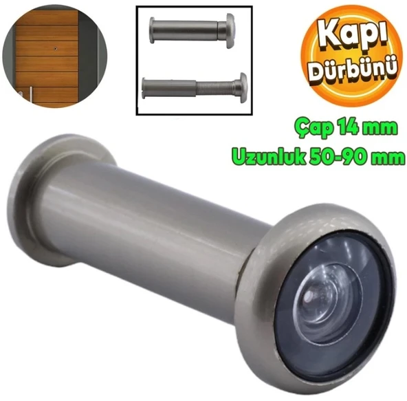 KAPI DÜRBÜNÜ Ø14mm ( ÇELİK KAPISINA TAKILAN KAPI DÜRBÜNÜ ) - ( 50 - 90 mm ARASI KAPILAR İÇİN UYGUNDUR ) ürün görseli 1