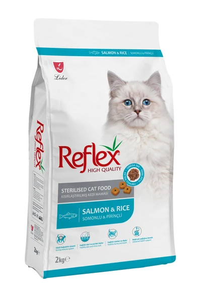 Reflex Kısırlaştırılmış / Sterilised Somonlu ve Pirinçli Kedi Maması 2 kg ürün görseli 1