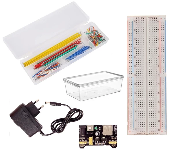 Kutulu Breadboard Power Jumper Adaptörlü Elektronik Deney Seti ürün görseli 1