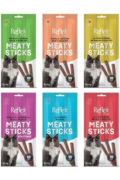 Reflex Meaty Sticks Karışık Ödül Maması Seti 3X5GR 6lı Paket ürün görseli 1