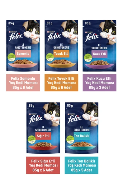 FELIX Karışık Paket Pouch Kedi Konservesi 26 x 85 gr ürün görseli 1