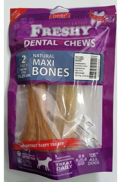 Freshy Maxi Bones Naturel Kemik Köpek Ödülü 2'li Paket - 15 cm ürün görseli 1