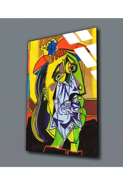 Harikabirev HARİKABİREV|KIRILMAZ CAM (TEMPERLİ) WEEPING WOMAN BY PABLO PICASSO TABLOSU |TMTEKLİ ürün görseli 1