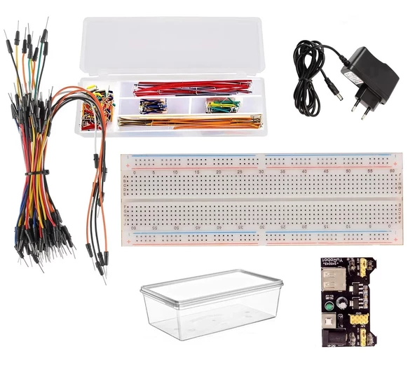 Kutulu Breadboard Power Jumper Kablo Kiti Adaptörlü Elektronik Deney Seti ürün görseli 1