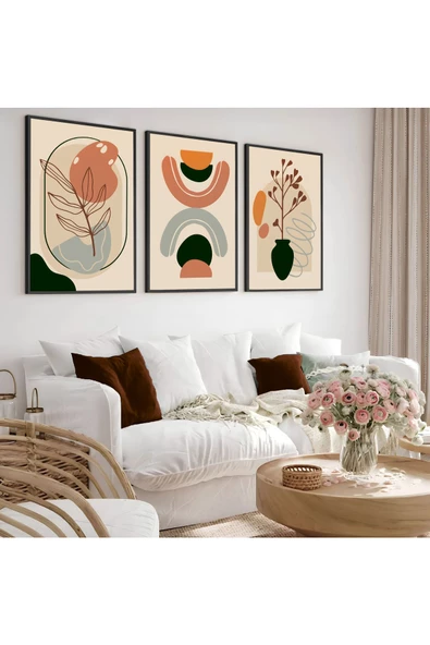 Harikabirev HARİKABİREV|KREM BOHEM MODEL 001 AHŞAP ÇERÇEVELİ MDF TABLO|AHKRFZ ürün görseli 1