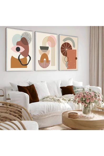 Harikabirev HARİKABİREV|KREM BOHEM MODEL 002 AHŞAP ÇERÇEVELİ MDF TABLO|AHKRFZ ürün görseli 1