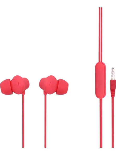 MF Product Acoustic 0088 Mikrofonlu Kablolu Kulak İçi Kulaklık Kırmızı ürün görseli 1