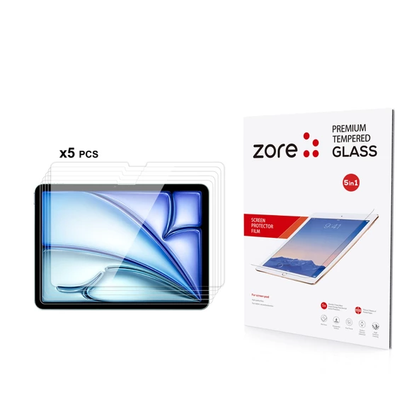Apple iPad Air 11 2024 Zore 5in1 Tablet Temperli Cam Ekran Koruyucu ürün görseli 1