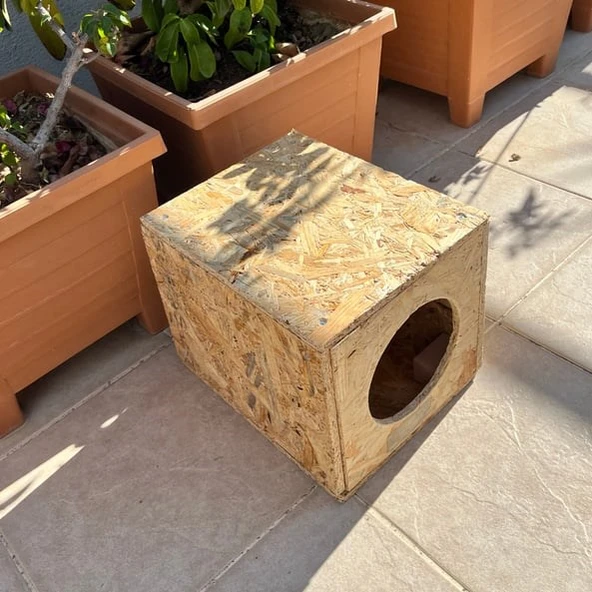 Reyo Kedi Evi Dış Ortam Uygun Ahşap Kedi Evi 34x27x24 cm - CAT01 ürün görseli 1