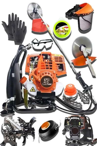 2.4 Hp Sırt Tipi Turbo Benzinli Ot Çalı Tırpanı Çim Biçme Tirpan Makinesi Canavar Başlık Hediyeli ürün görseli 1