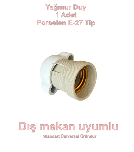 E-27 Yağmur Korumalı Porselen Duy IP65 E27 ürün görseli 1