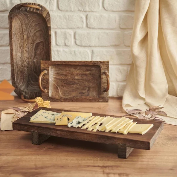 Bambum Bamira Ayaklı Dikdörtgen Küçük Sunum Tepsisi B1630 ürün görseli 1