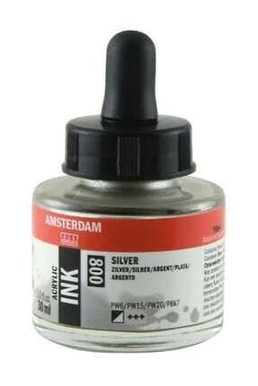 AMSTERDAM AKRİLİK MÜREKKEP 30 ML SILVER ürün görseli 1