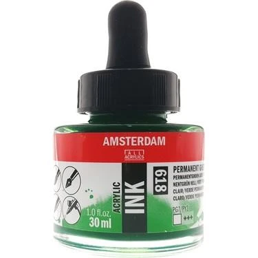 AMSTERDAM AKRİLİK MÜREKKEP 30 ML PERM.GREEN LT ürün görseli 1