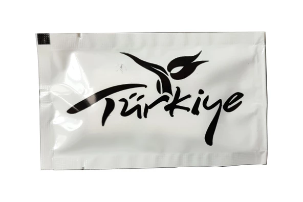 Tek Kullanımlık Otel Islak Mendil Paket / 6x10 Cm. / Türkiye Yazılı Baskılı Poşet / 100 Adetlik Paket ürün görseli 1