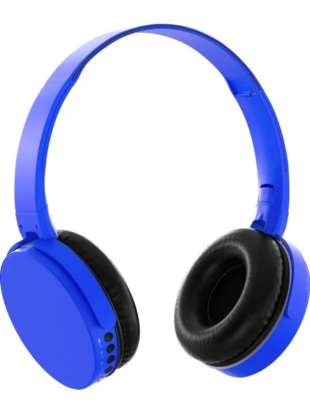 MF Product 0235 Kablosuz Kulak Üstü Bluetooth Kulaklık Mavi ürün görseli 1