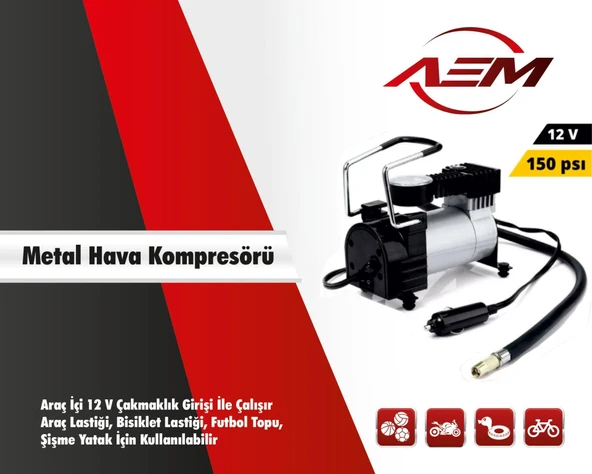 AEMPART HAVA KOMPRESÖRÜ METAL GÖVDE  150 PSI ürün görseli 1