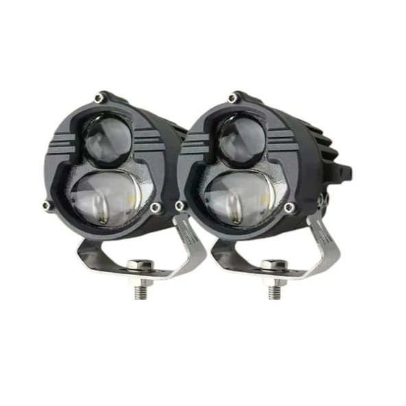 Space Space Offroad sis lambası 6.8x6.8x7cm sarı beyaz 25w+25w 12-60v set /  LASS388 ürün görseli 1