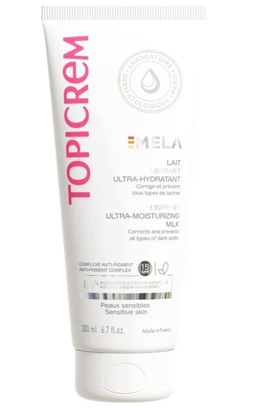 Topicrem MELA Unifying Ultra Moisturizing Milk SPF15 200ml ürün görseli 1