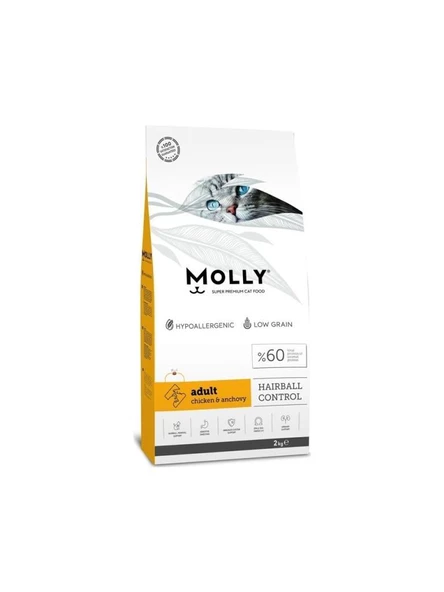 Molly Tavuklu ve Hamsili Yetişkin Kedi Maması 2 kg ürün görseli 1