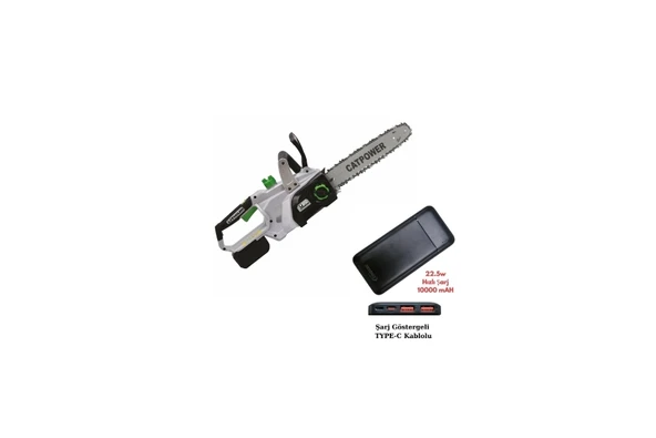 Catpower 2096- Ağaç Kesme Akülü Makina 18V 25 Cm 4.0 Ah+Akdeniz Taşınabilir Şarj Cihazı (Model: S125Q) ürün görseli 1