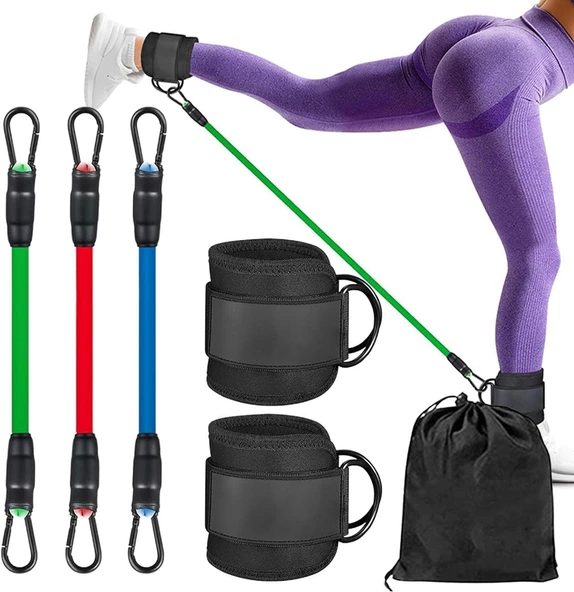 Valkyrie 6 Parça Popo Baldır Kalça Egzersiz Seti Bacak Direnç Tansiyon Lastiği Pilates Yoga Destekleyici ürün görseli 1