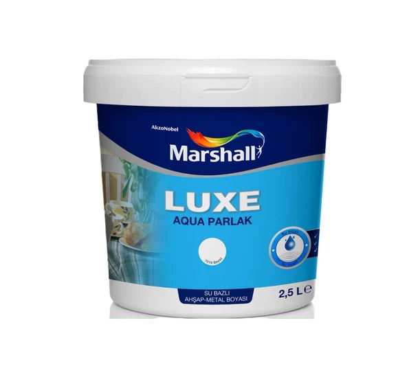 Marshall Luxe Aqua Parlak Su Bazlı Yağlı Boya Beyaz   0.75lt ürün görseli 1
