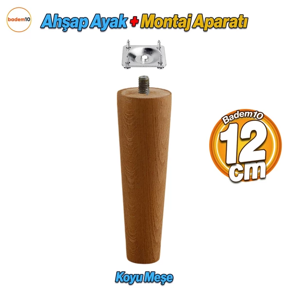 Ahşap 12 cm Bağlantı Aparatlı Mobilya Koltuk Kanepe Sehpa Masa Ayağı Ayakları M8 Civatalı ürün görseli 1